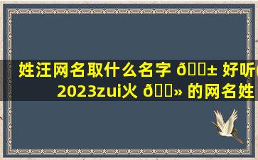姓汪网名取什么名字 🐱 好听(2023zui
火 🌻 的网名姓汪)